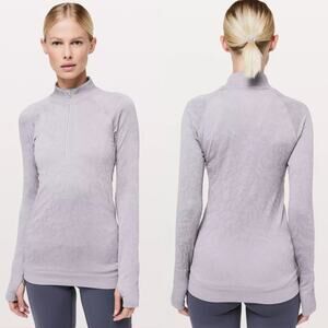 Lululemon Rest Less 1/2 Zip Pullover Lavender Grey Size 8